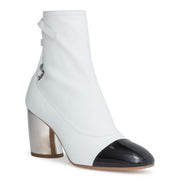 White leather 70 eyelet boots