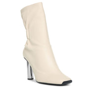 Ruched nappa high boots