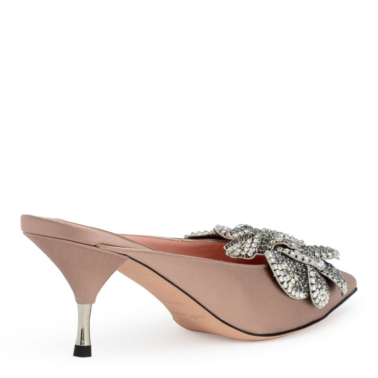 Dusty pink 60 crystal embellished mules