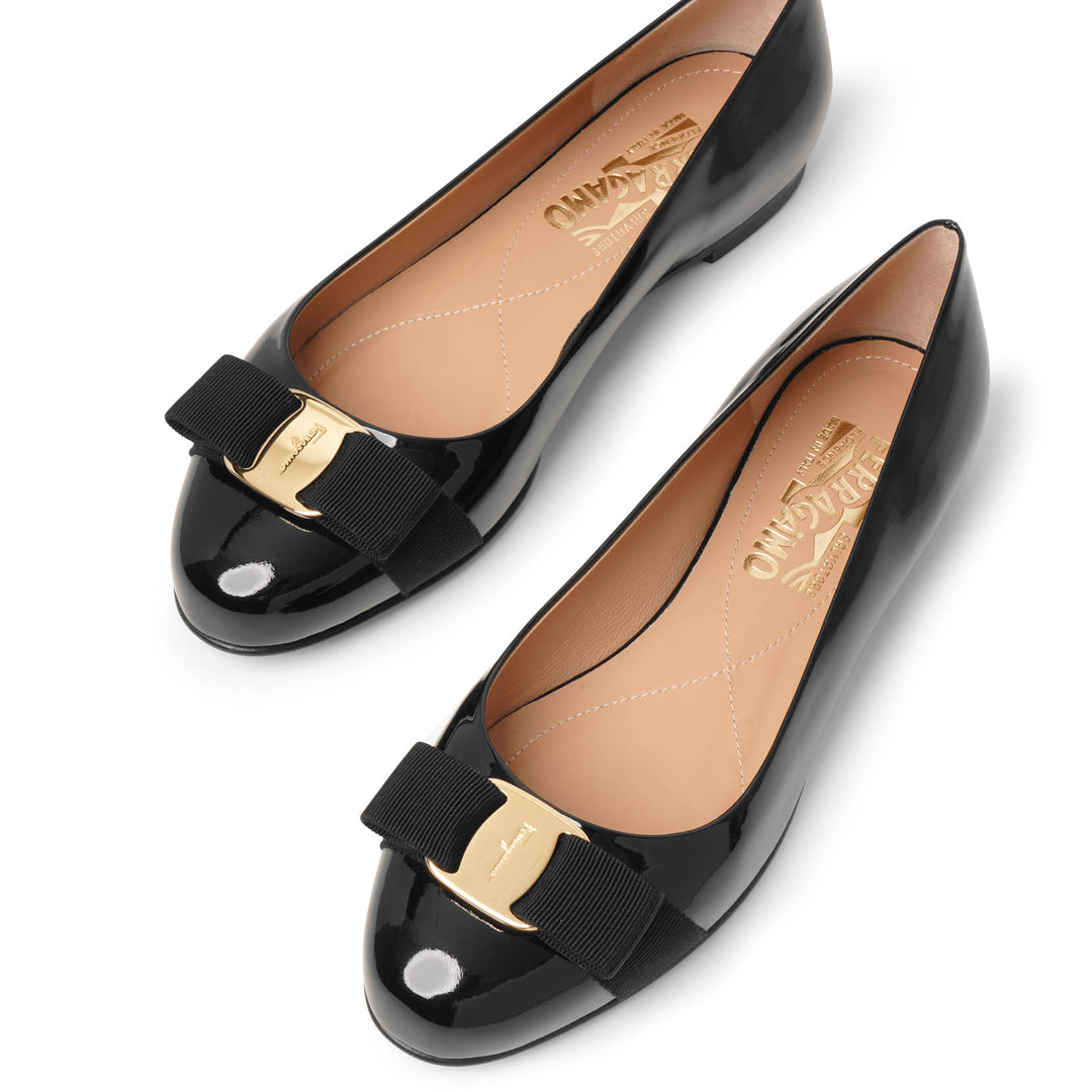 Ballerina Shoes Ferragamo Varina Black Ferragamo Varina Bow Patent