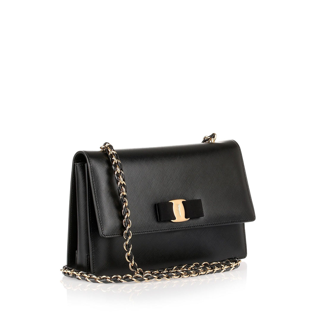 【関税&送料込】Salvatore Ferragamo Black Leather Shoulder B Black Leather Salvatore Ferragamo Shoulder Bag | eBay