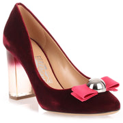 Fiammetta bordeaux velvet pump