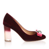 Fiammetta bordeaux velvet pump