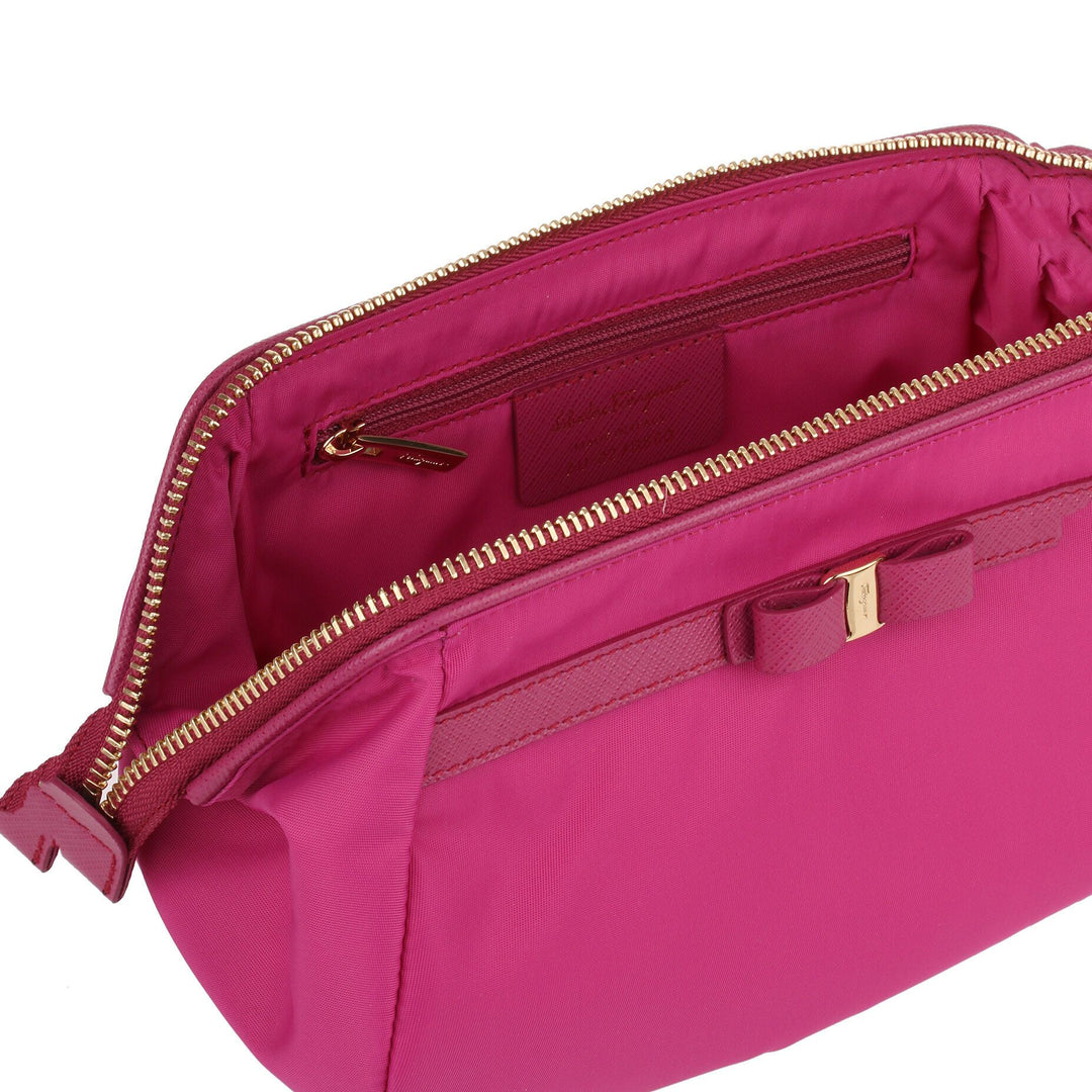 Ferragamo Raspberry Nylon Cosmetic Bag Savannahs