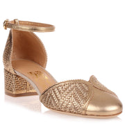 Edda metallic gold leather sandal