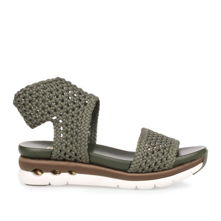 Edam khaki braided sandal