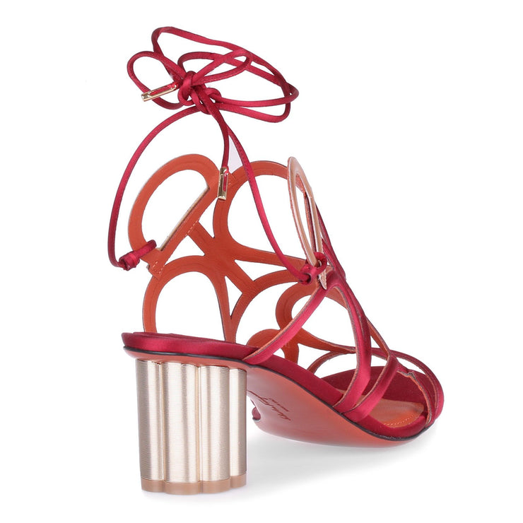 Vinci 55 red satin sandals