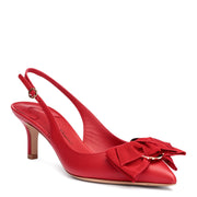 Laterina 55 red leather sling-back pumps