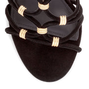 Fiuggi 105 black suede sandals