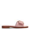 Isera pink leather studded bow slide sandals