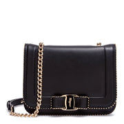 Vara Rainbow black leather shoulder bag