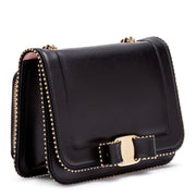 Vara Rainbow black leather shoulder bag