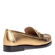 Gold leather flats