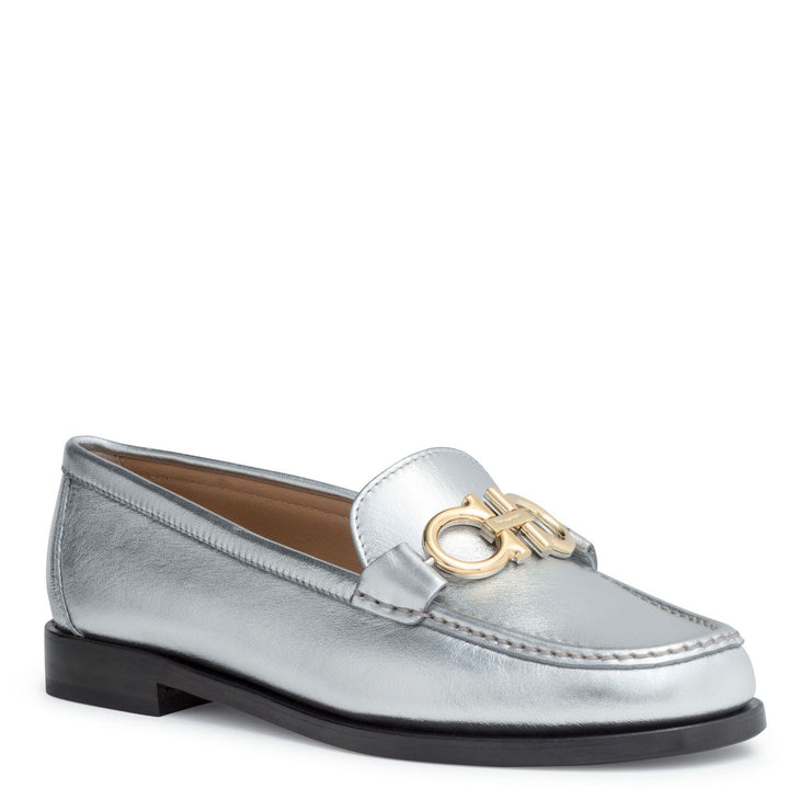 Rolo 10 silver leather loafer