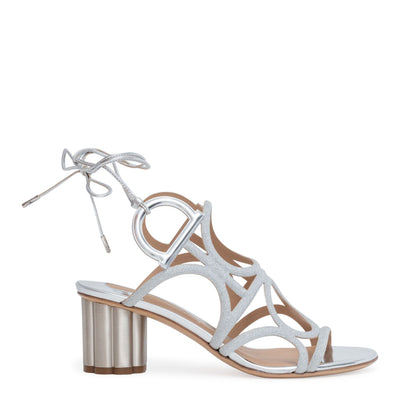 Vinci 55 silver glitter sandals