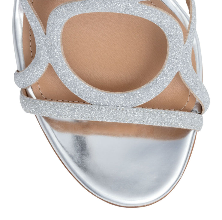 Vinci 55 silver glitter sandals