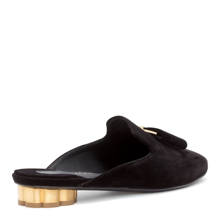 Sciacca black velvet flats