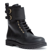 Crotone black combat boots