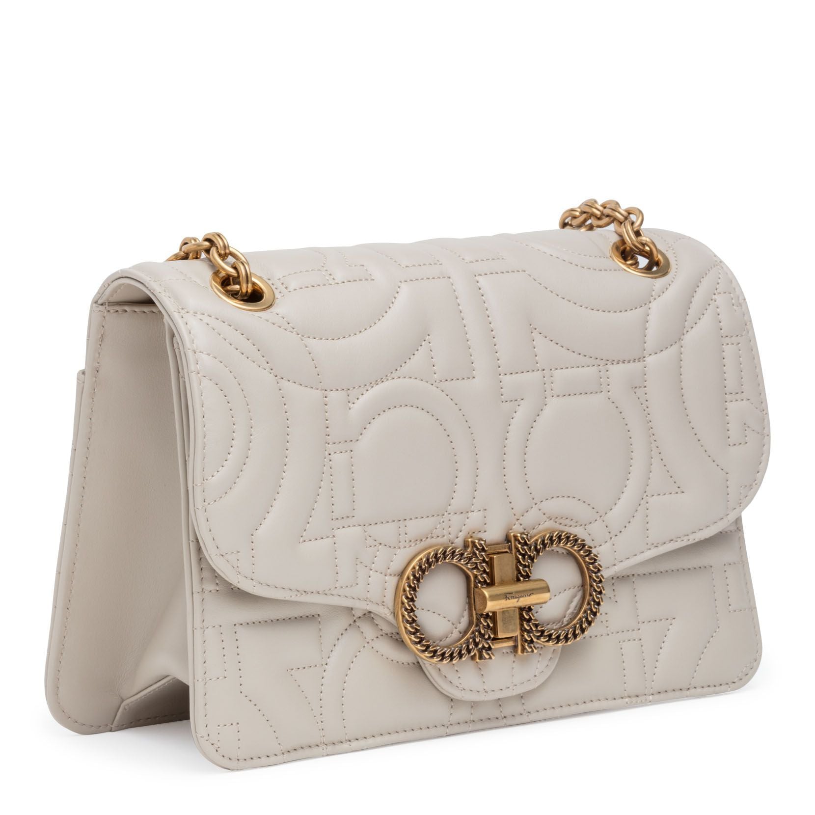 【送料&関税込】Ferragamo Beige Leather Wand Bag Ferragamo Wanda Mini leather tote bag Salvatore Ferragamo