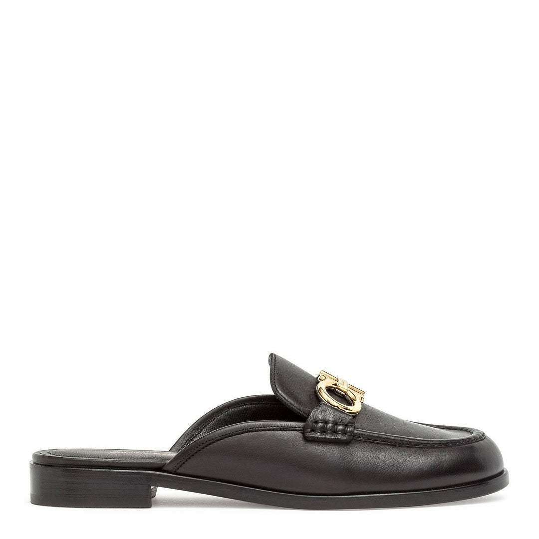 Ferragamo | Viggio black gancini mules | Savannahs