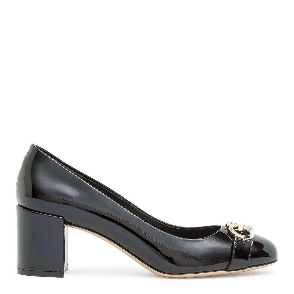 Ferragamo Garda black patent gancini pumps Savannahs