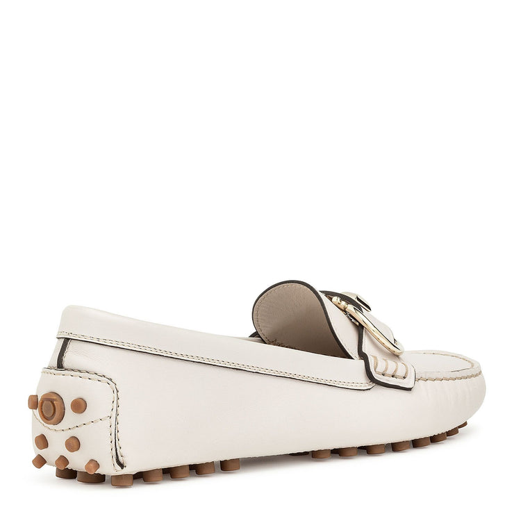 Breno off white calf leather car shoes