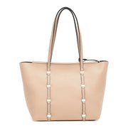 Emosion almond beige leather tote