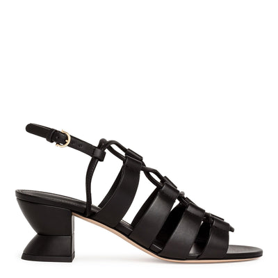 Sirmo black leather sandals