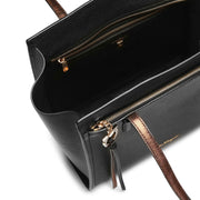 Amy M black leather tote bag