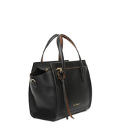 Amy S black leather tote bag