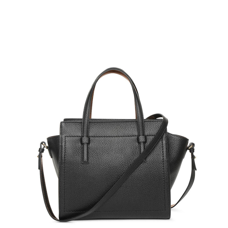 Amy S black leather tote bag