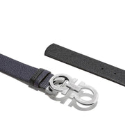 Reversable and adjustable blue Gancini belt
