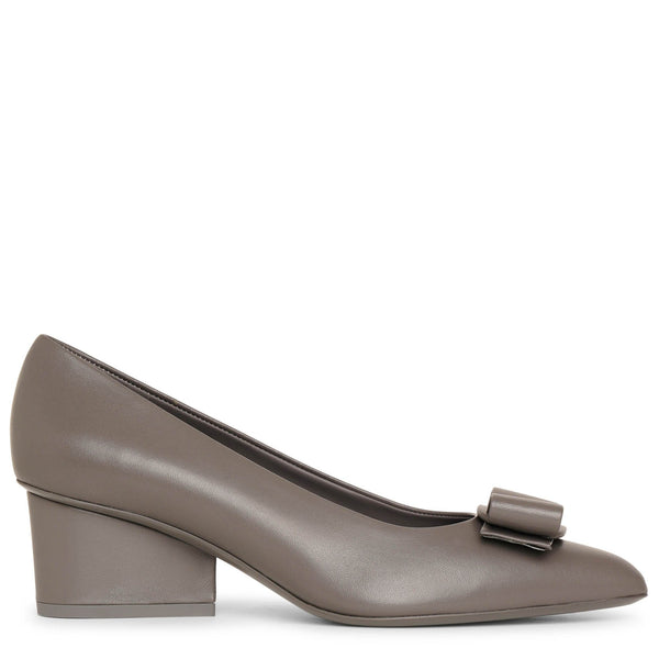 Ferragamo | Viva 55 sparrow grey leather pumps | Savannahs