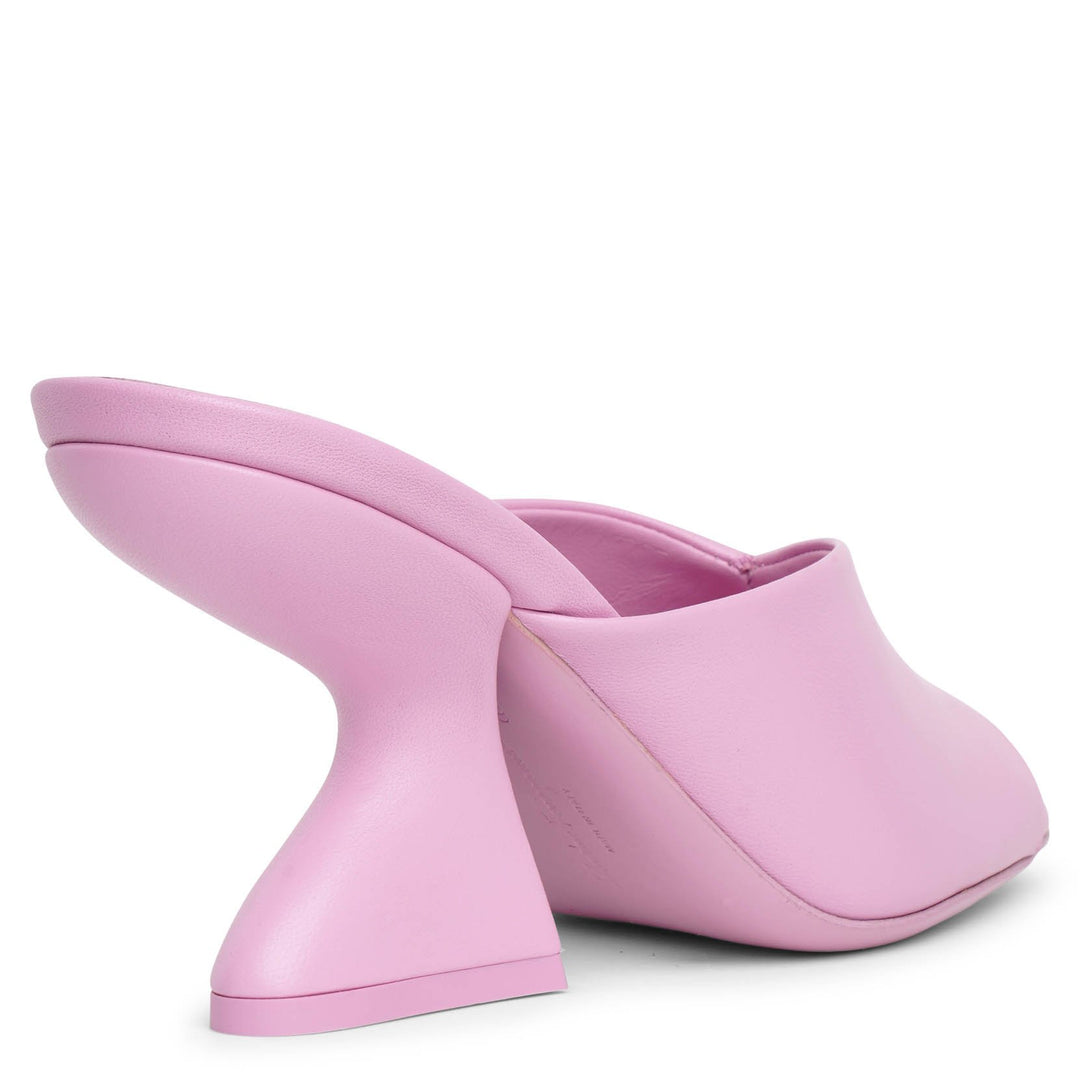 Ferragamo | F-Heel Sansu pink leather mules | Savannahs