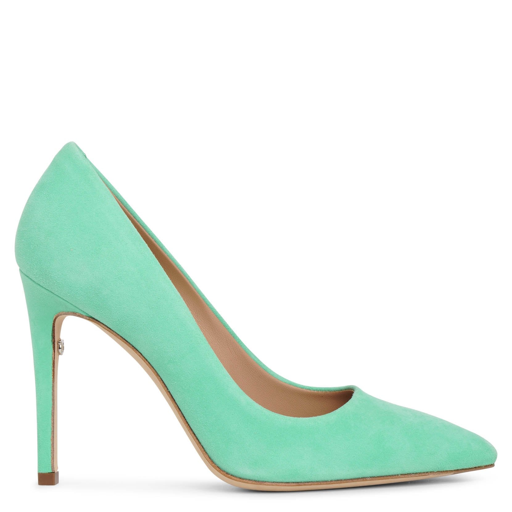 24AW new/FERRAGAMO Ermelia95サテンパンプス Pumps Green Army green Ermelia 95 satin point-toe pumps | FERRAGAMO