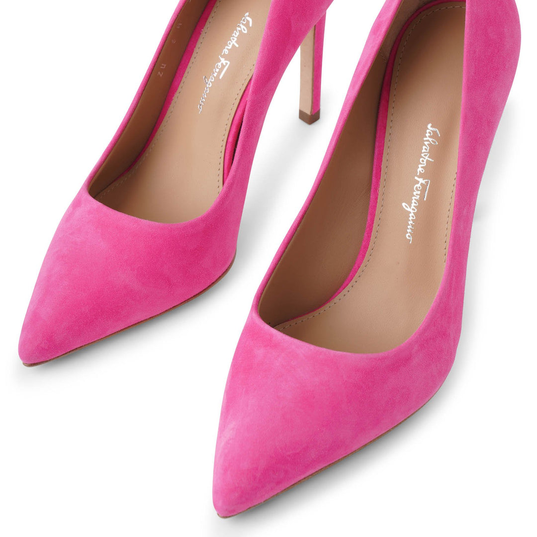 Ferragamo Hot pink 105 suede pumps Savannahs