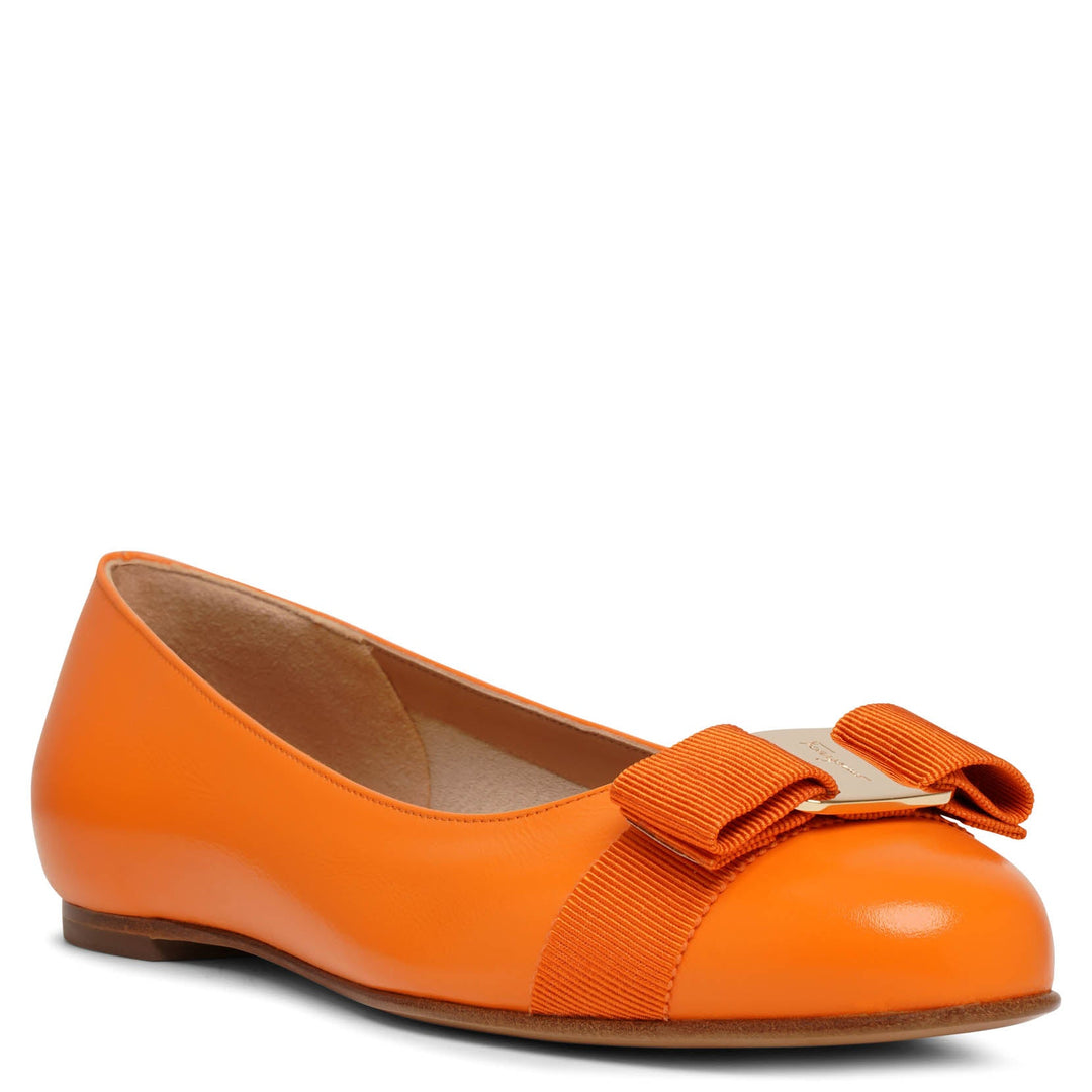 Ferragamo | Varina 22 orange leather ballerinas | Savannahs