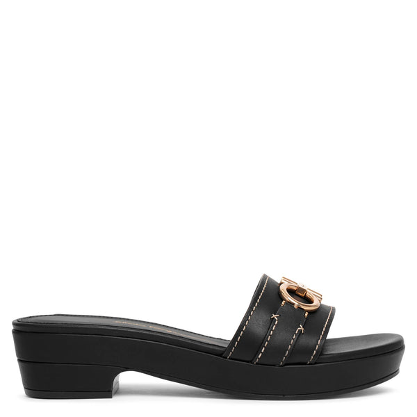 【24SS NEW】FERRAGAMO_women / LEA ミュール / Black Ferragamo | Nymphe 85 black leather sandals | Savannahs