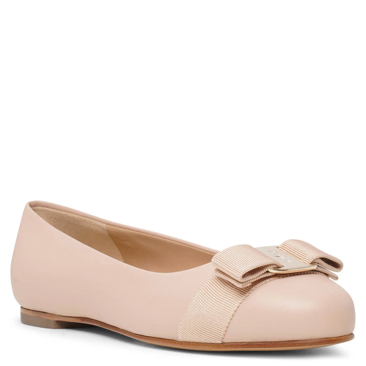 Ferragamo Varina nude leather ballerinas Savannahs