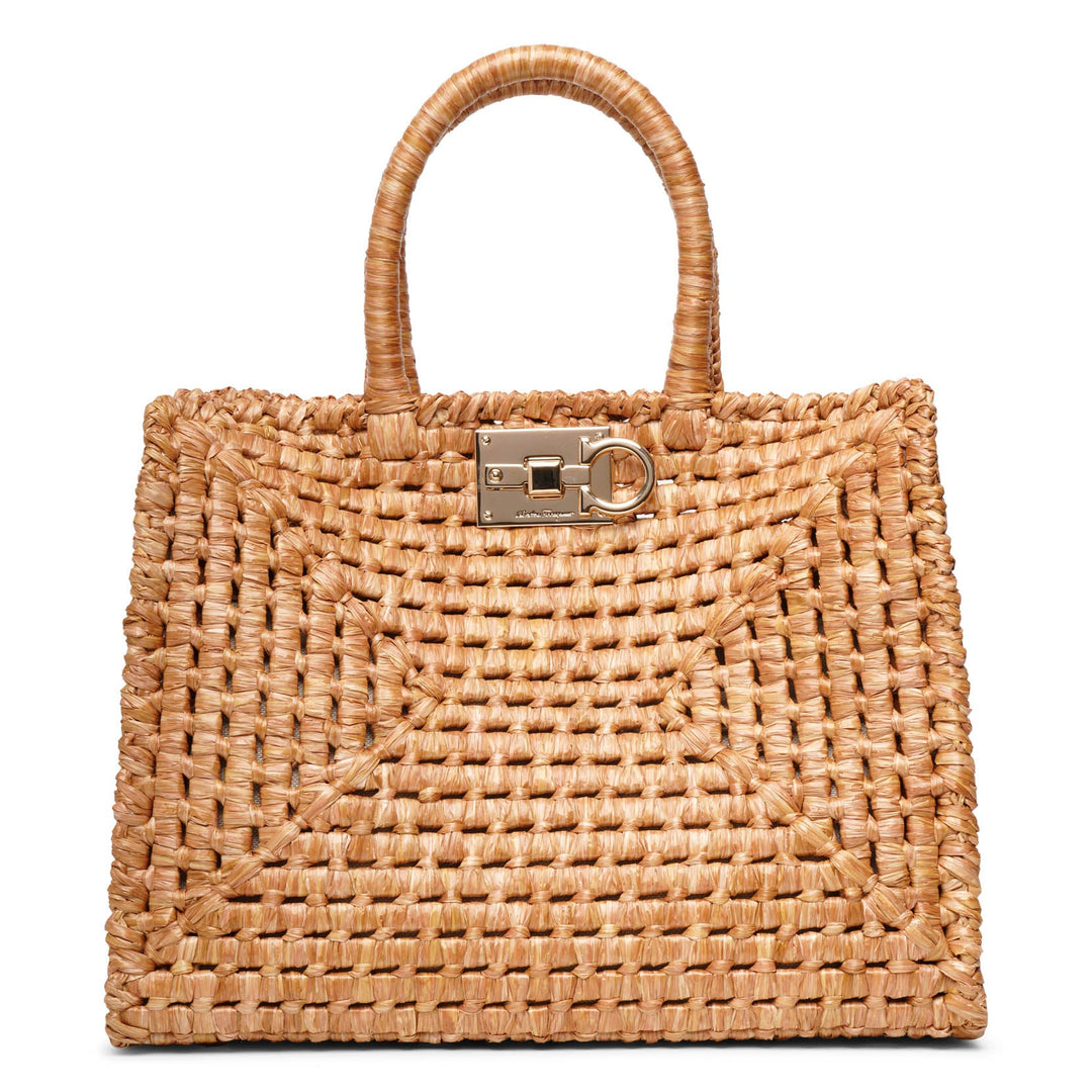 Ferragamo | The Studio rafia natural tote bag | Savannahs