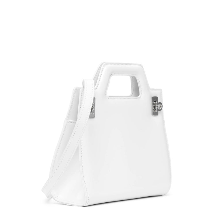Wanda mini white leather bag