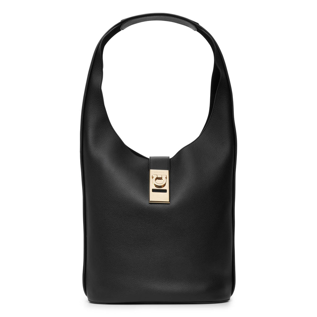 Ferragamo, Soft Hobo Archive large black bag