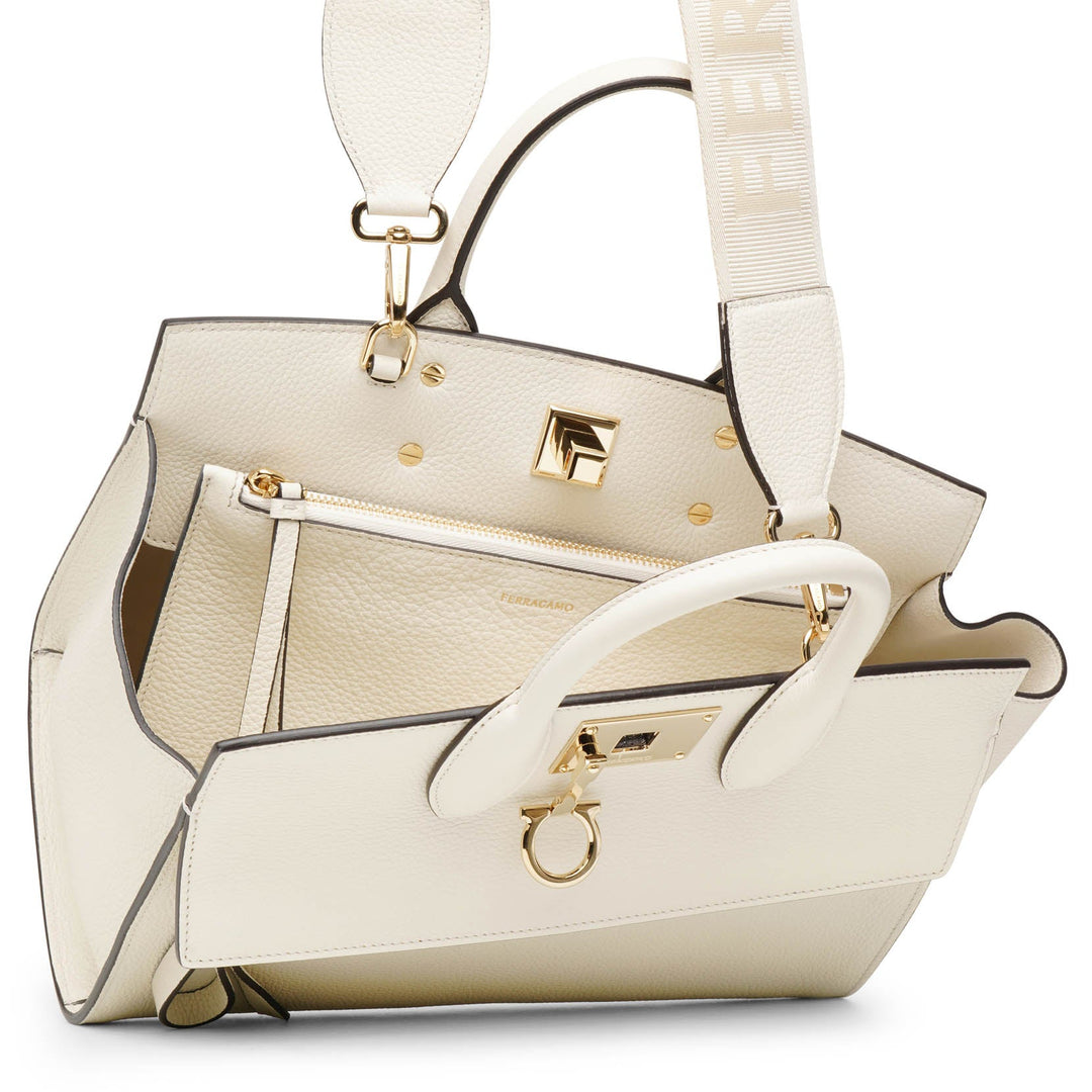 Ferragamo | The Studio soft small off white tote bag | Savannahs