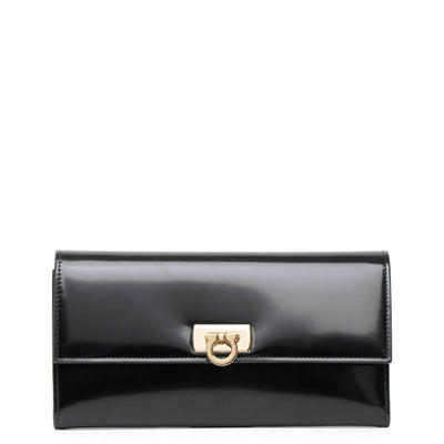 Salvatore Ferragamo Beige Leather Gancini Icona Continental Wallet  Salvatore Ferragamo | The Luxury Closet