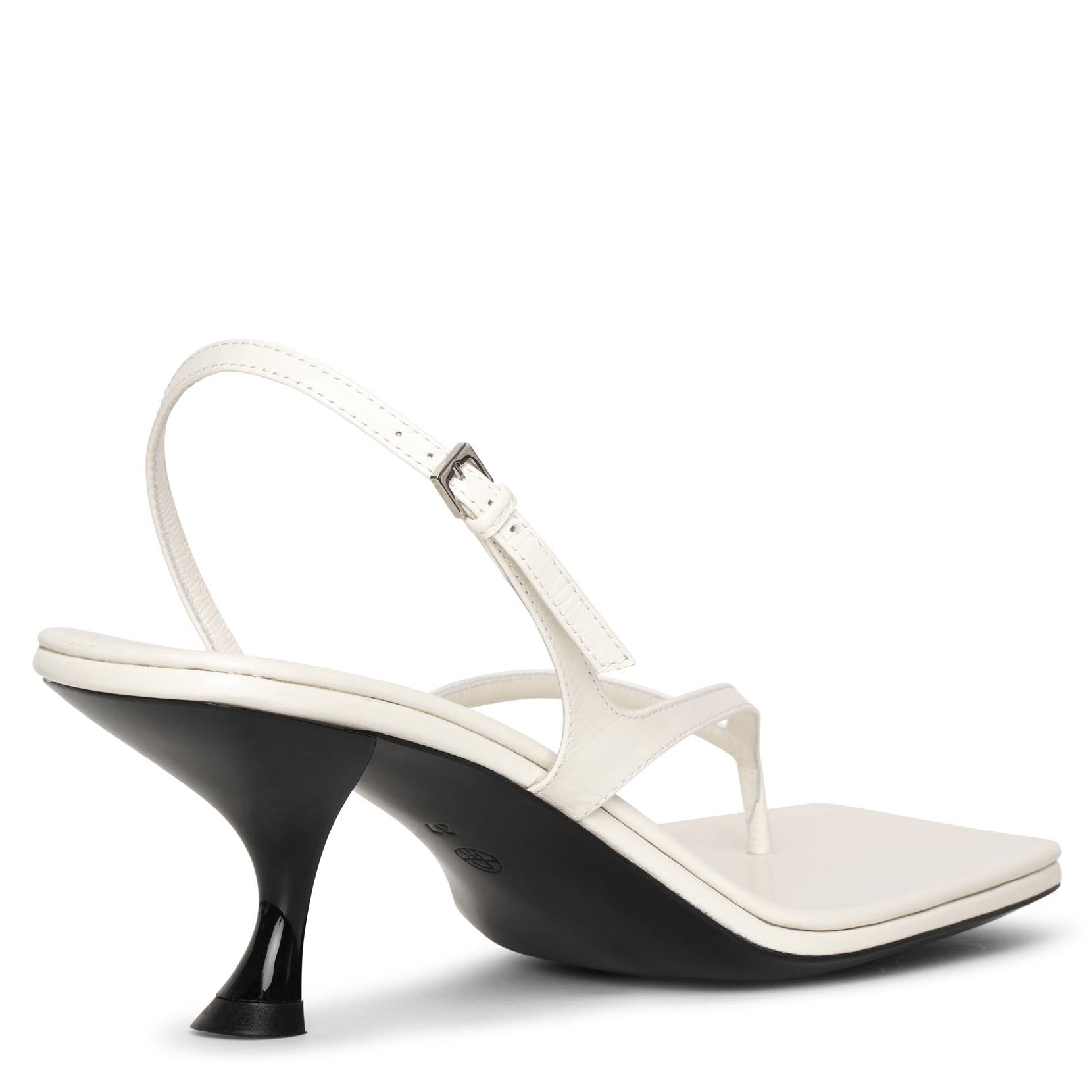 Constance white leather sandals