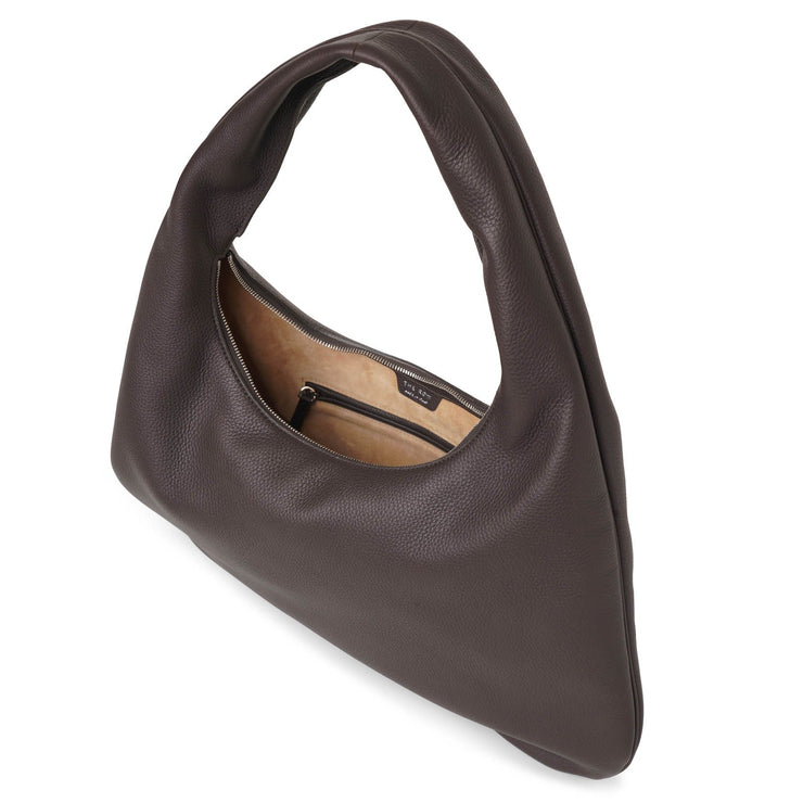 Womens Medium Italian Leather Shoulder Bag Brown: 40734 01 14