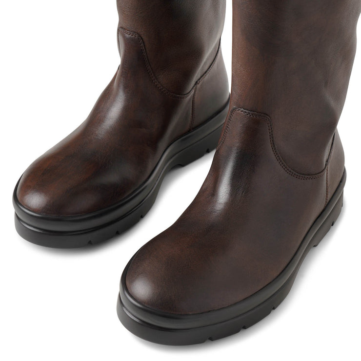 Billie vintage brown leather high boots