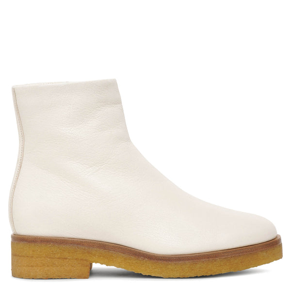 The Row Boris white leather boots Savannahs