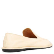 Canal bone white leather loafers