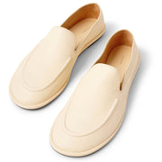 Canal bone white leather loafers